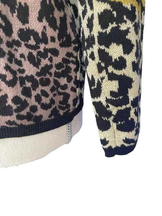 MINKPINK Black Multi Gold Metallic Lion Baroque Knit Sweater (XS) - Picture 6 of 14